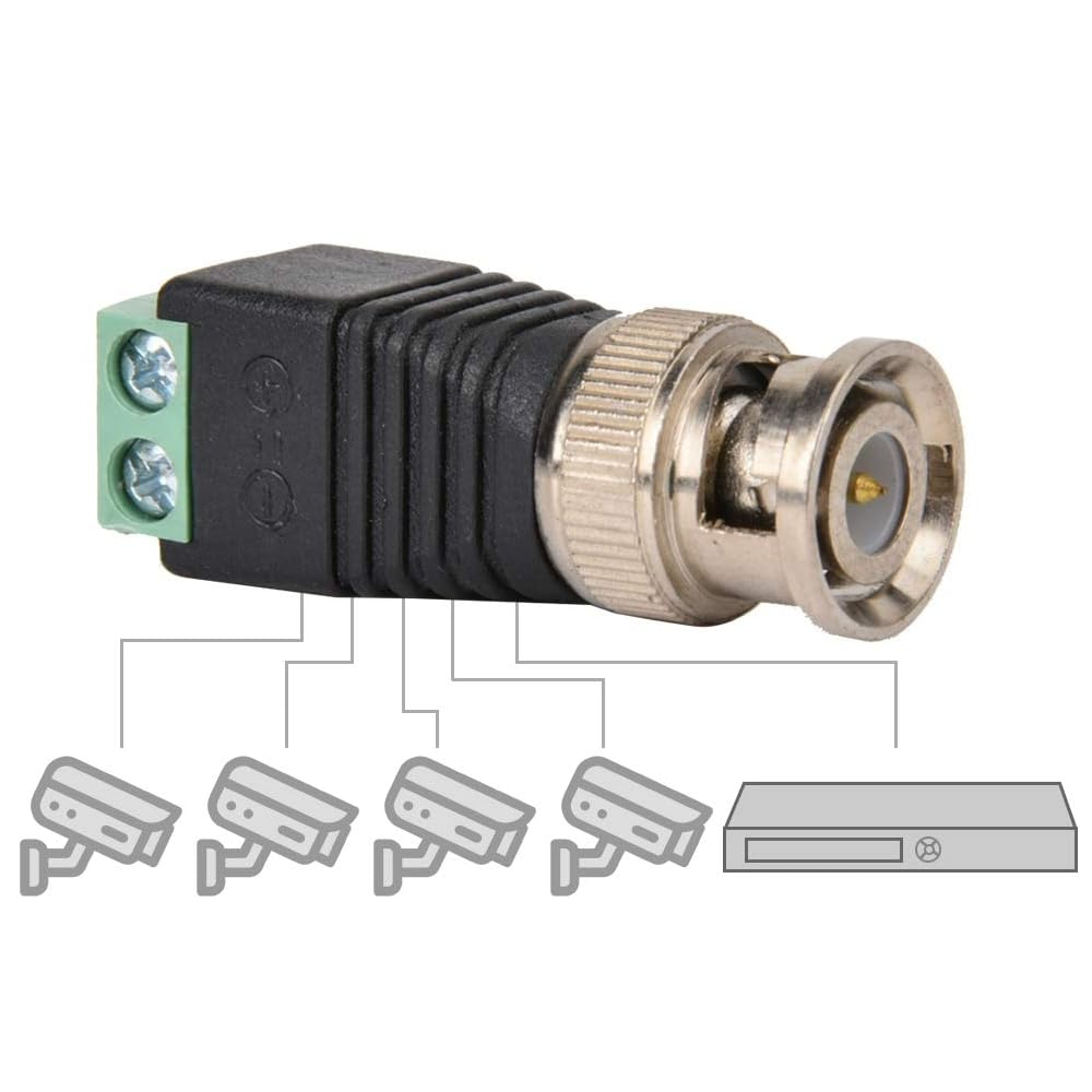 Conector BNC macho conexión tornillo  Negro