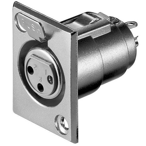 Conector chasis microfono XLR 3 pin hembra  Gris