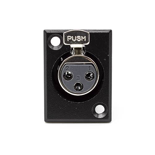 Conector chasis microfono XLR 3 pin hembra  Negro