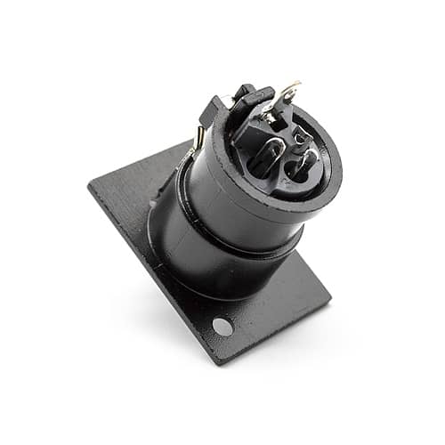 Conector chasis microfono XLR 3 pin hembra  Negro