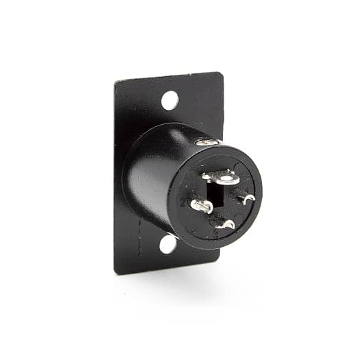 Conector chasis microfono XLR 3 pin macho  Negro