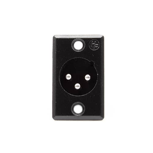 Conector chasis microfono XLR 3 pin macho  Negro