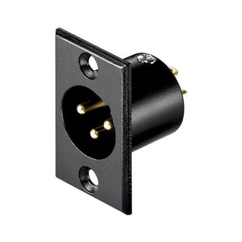 Conector chasis microfono XLR 3 pin macho  Negro