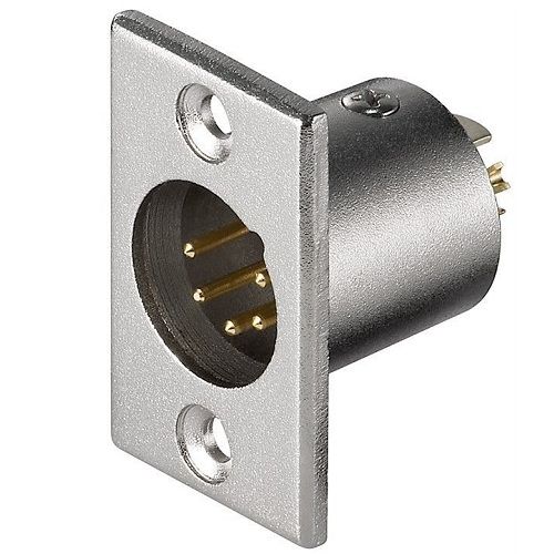 Conector chasis microfono XLR 5 pin macho  Gris