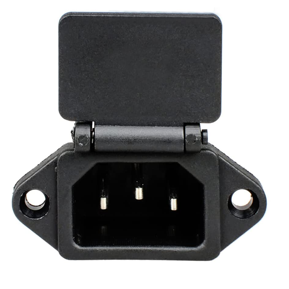 Conector de alimentacion C14 AC macho con tapa  Negro 10 A