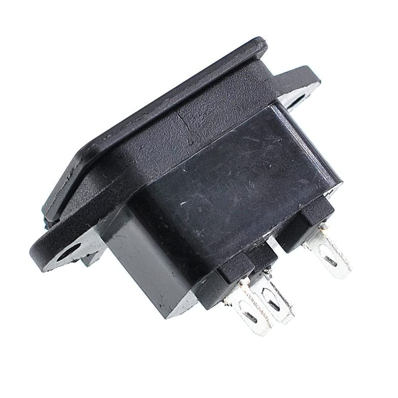 Conector de alimentacion C14 AC macho con tapa  Negro 10 A