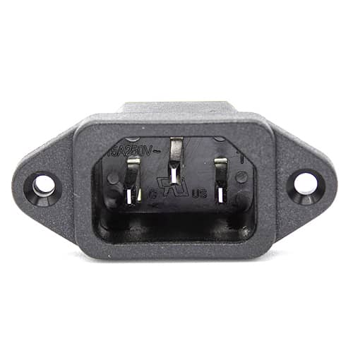 Conector de alimentacion C14 AC macho  Negro 10 A