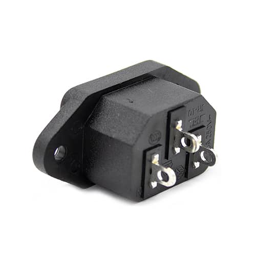 Conector de alimentacion C14 AC macho  Negro 10 A