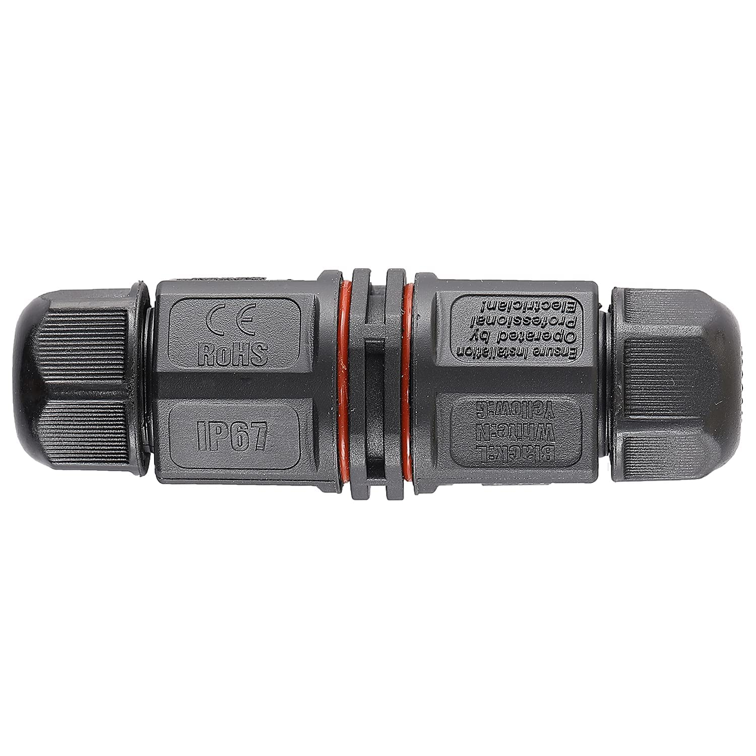 Conector de Cable Estanco 3 Contactos IP67  Negro
