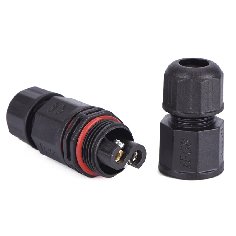 Conector de Cable Estanco 3 Contactos IP67  Negro