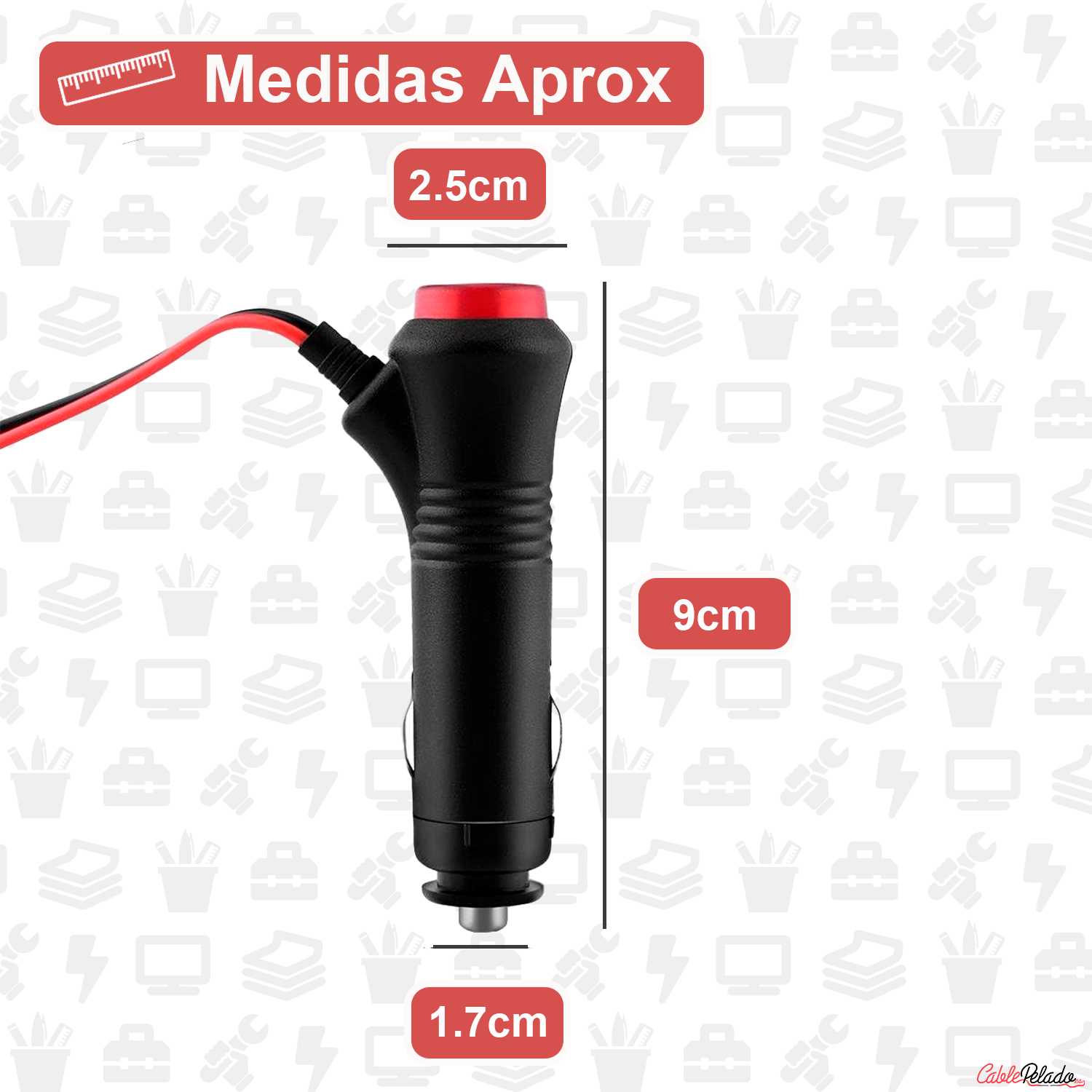 Conector De Mechero Para Coche 1 M Negro