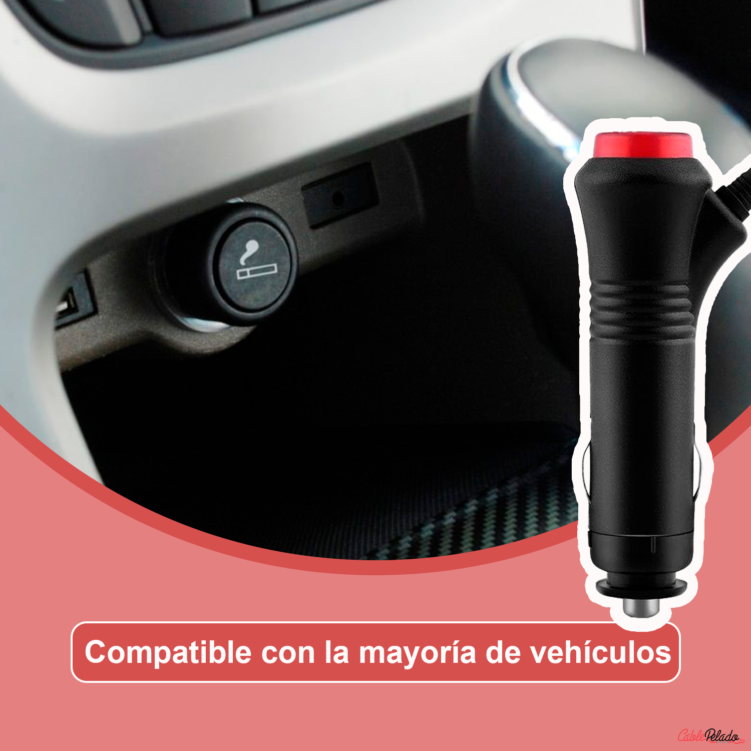 Conector De Mechero Para Coche 1 M Negro