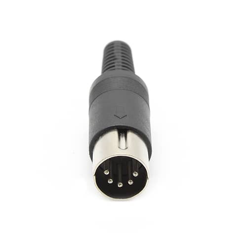 Conector DIN de 5 pines macho  Negro