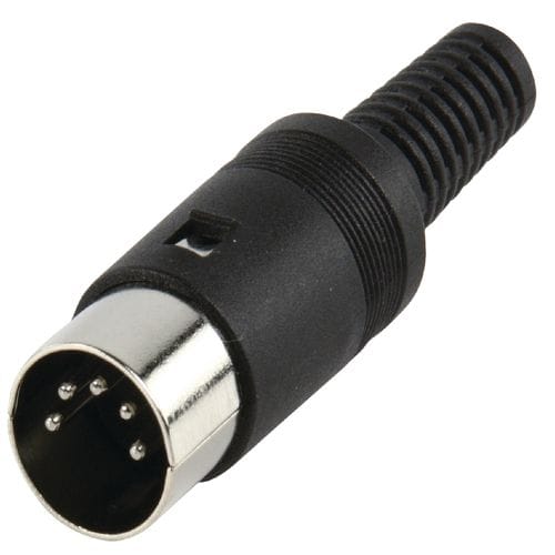 Conector DIN de 5 pines macho  Negro