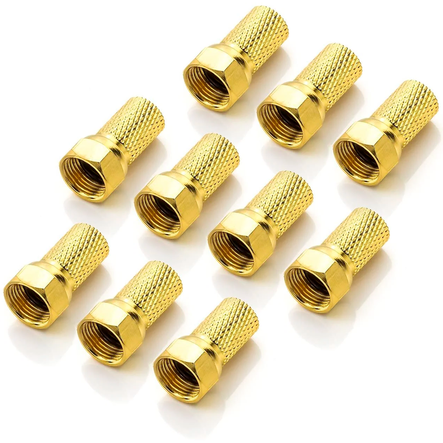 Conector F Rosca  Dorado