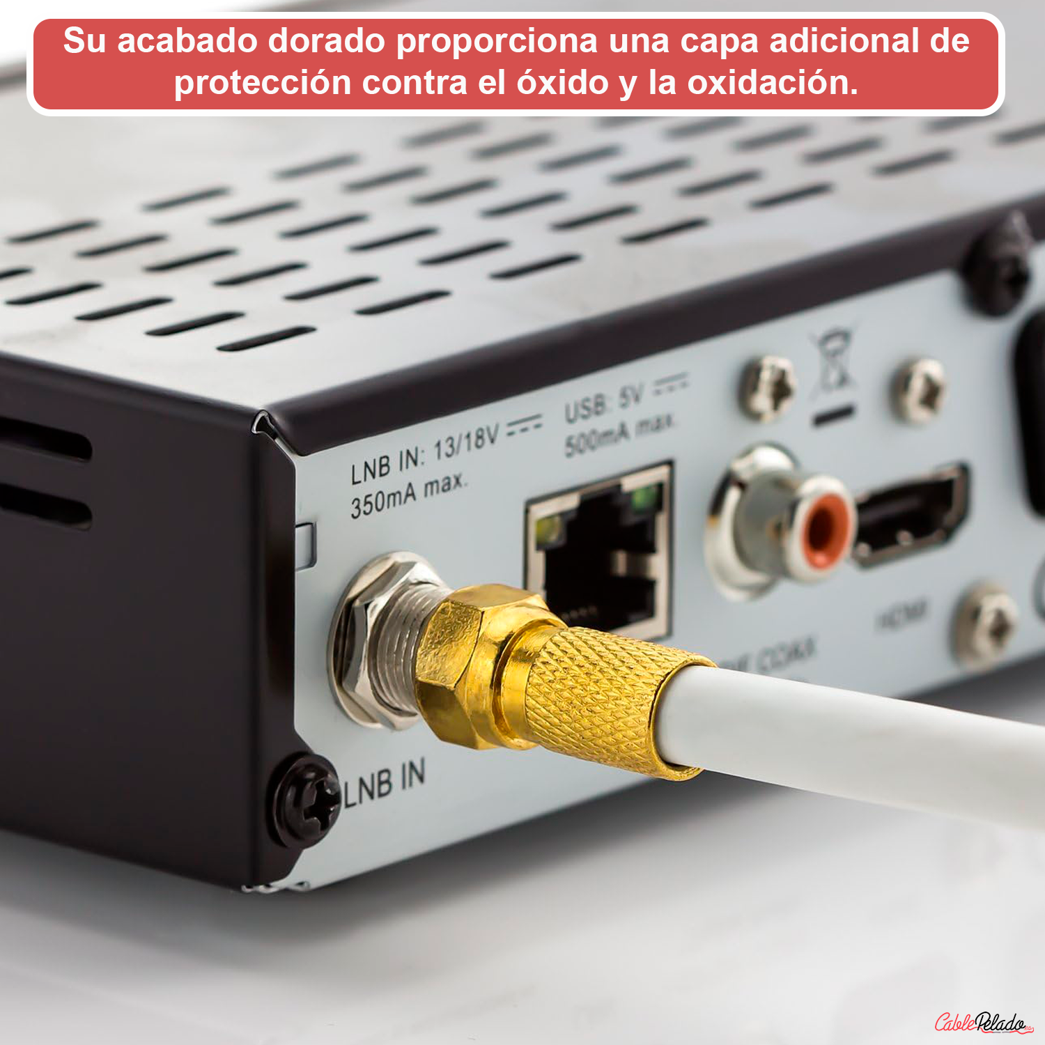 Conector F Rosca  Dorado