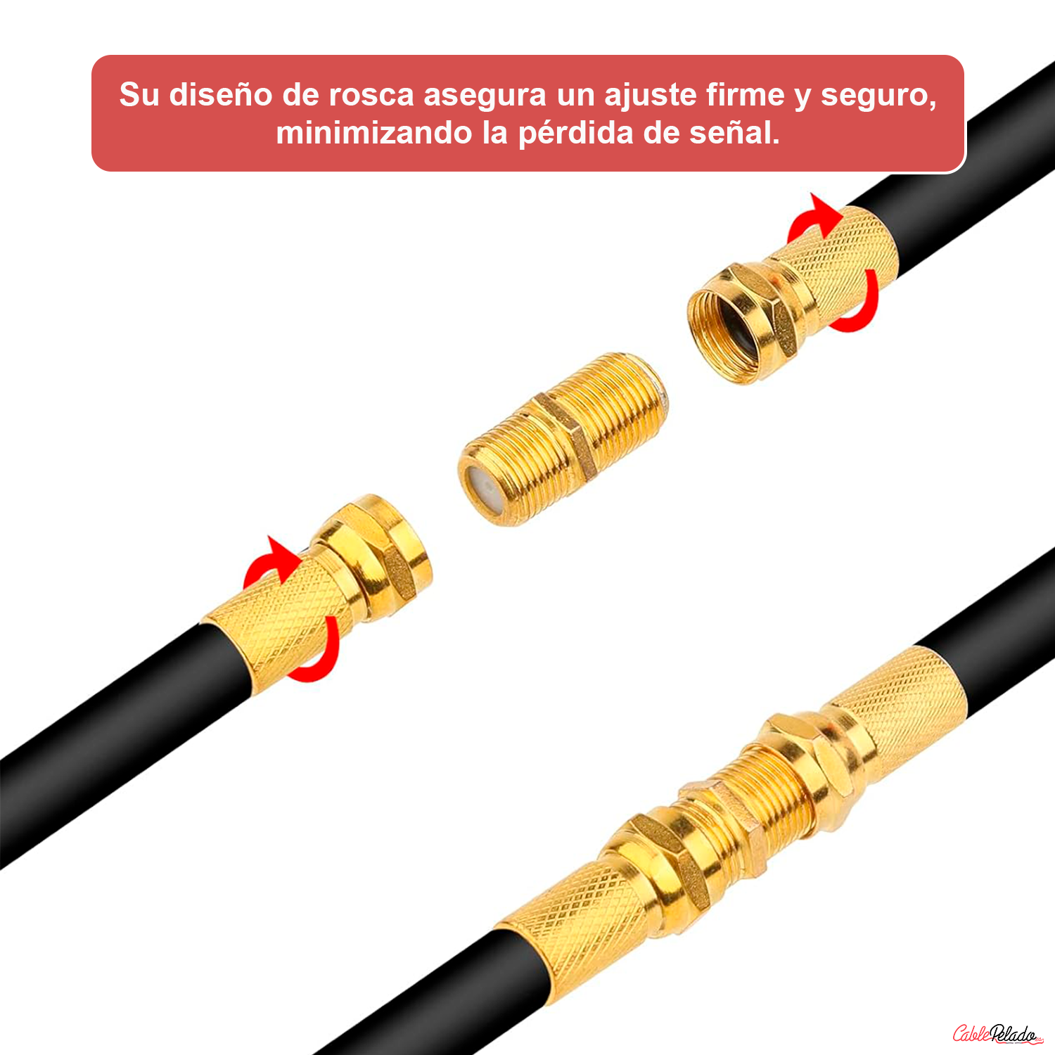 Conector F Rosca  Dorado