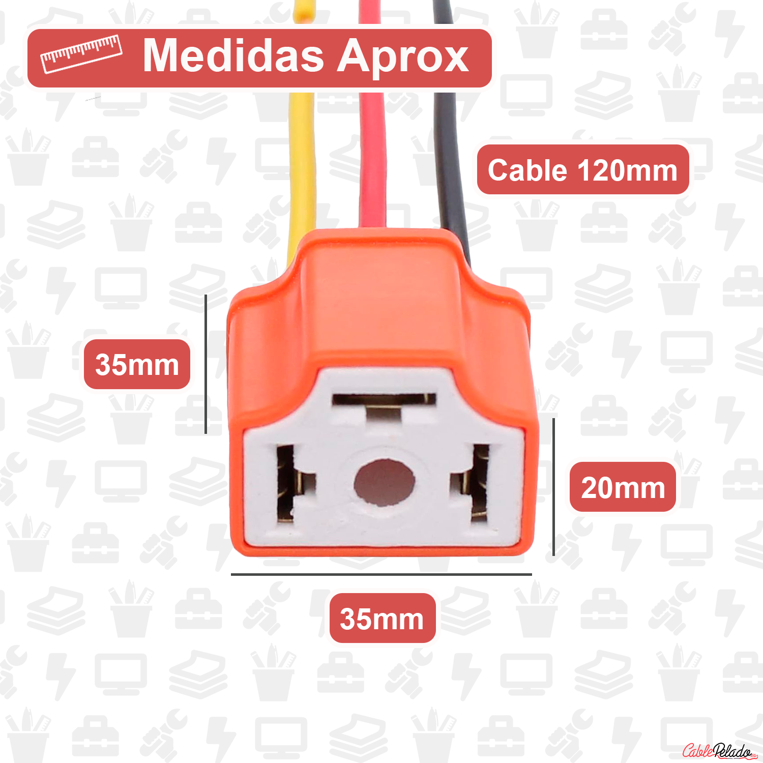 Conector H4 Para Faros Del Coche  Naranja