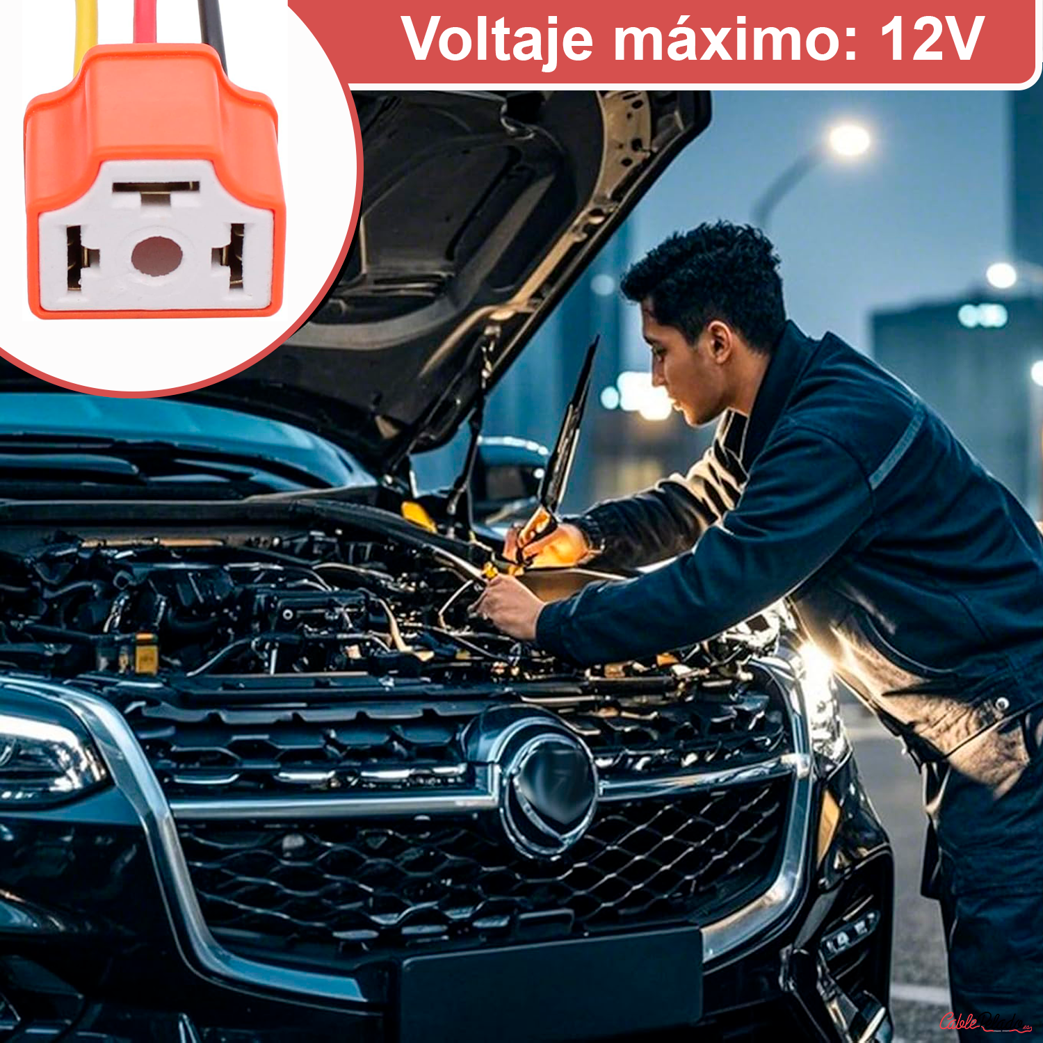 Conector H4 Para Faros Del Coche  Naranja
