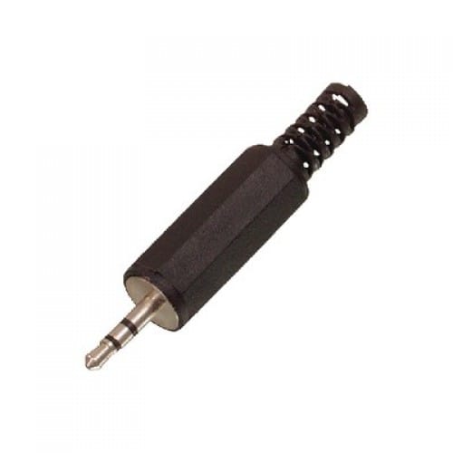 Conector audio jack 2.5 mm estereo macho  Negro