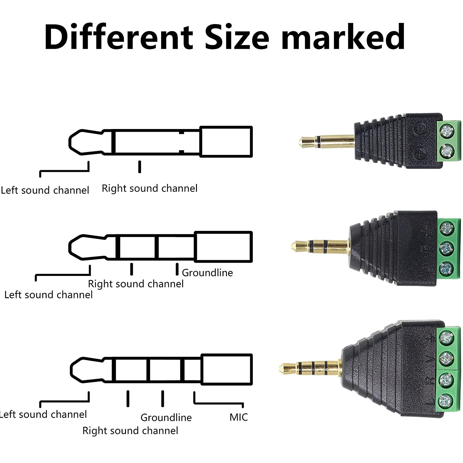 Conector Jack 3.5 mm macho TS Mono terminal de tornillo