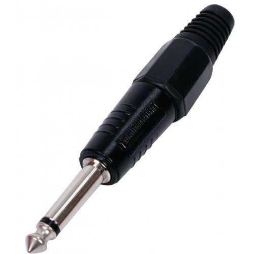 Conector audio jack mono 6 35 mm macho negro