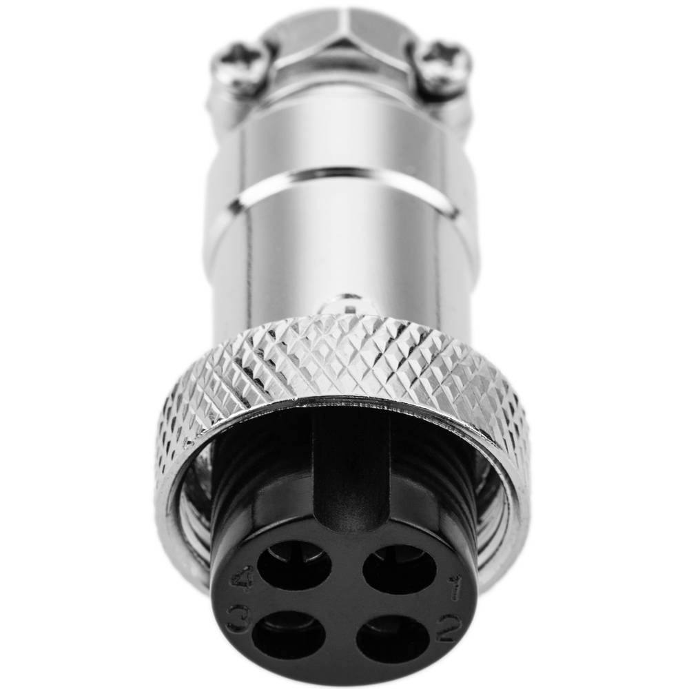 Conector micro aviacion aereo GX16 hembra de 4pin  Gris