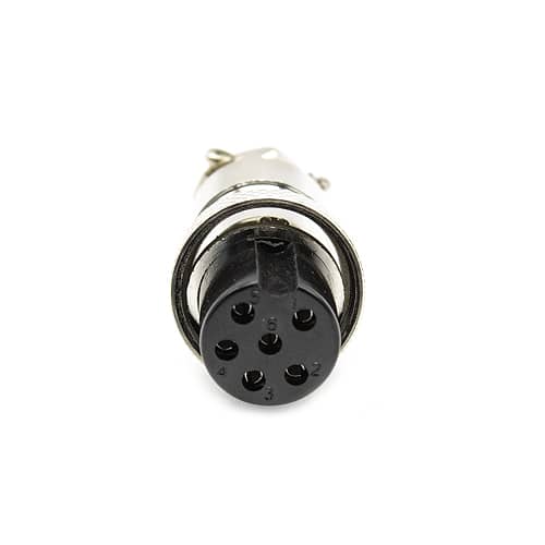 Conector micro aviacion aereo GX16 hembra de 6pin  Gris
