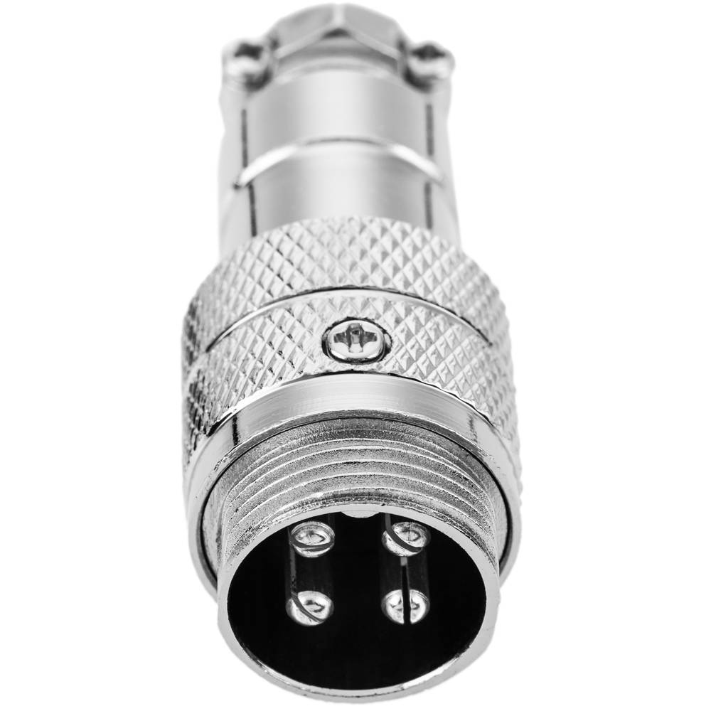 Conector micro aviacion aereo GX16 macho de 4pin  Gris