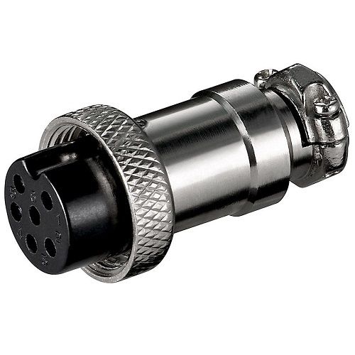 Conector micro aviacion aereo GX16 hembra de 6pin  Gris