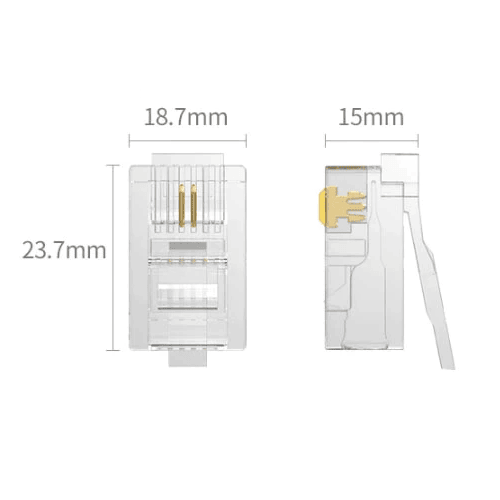 Conector RJ10 (10ud/bolsa)  Transparente