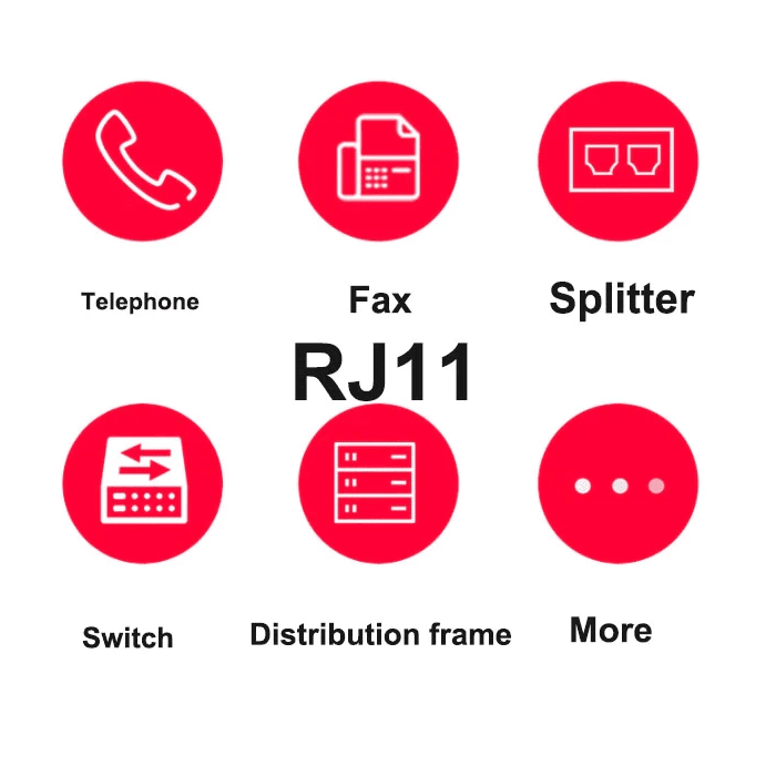 Conector RJ11 (10ud/bolsa)  Transparente