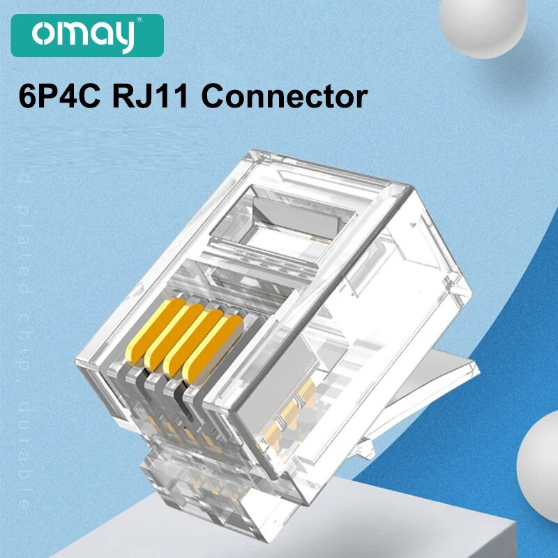Conector RJ11 (10ud/bolsa)  Transparente