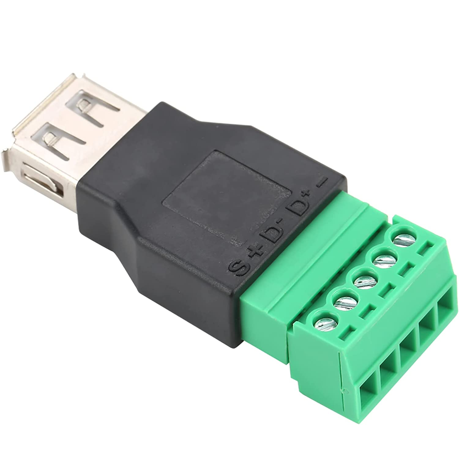 Conector USB hembra terminal de tornillo 5 pin  Negro