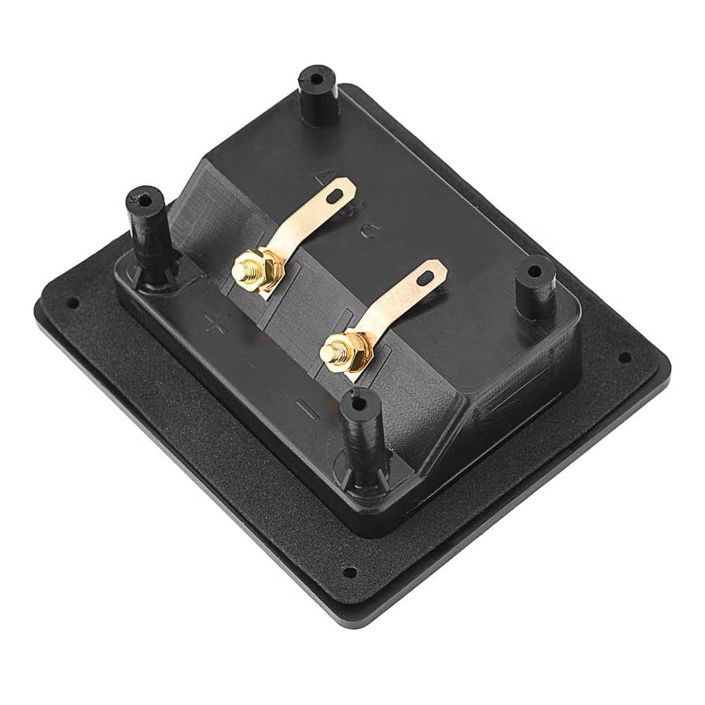 Conjunto de 2 bornes para altavoz cuadrado  Negro