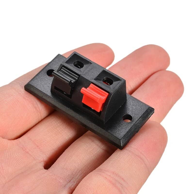 Conjunto de 2 bornes para altavoz rectangular  Negro