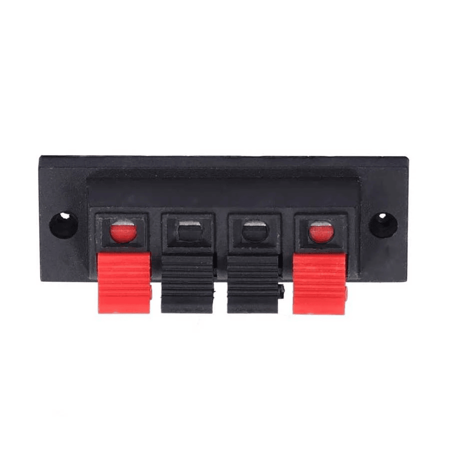 Conjunto de 4 bornes para altavoz rectangular  Negro