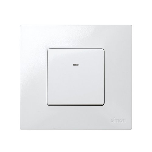Conmutador ancho con luminoso Simon 27 Play  Blanco 10 A