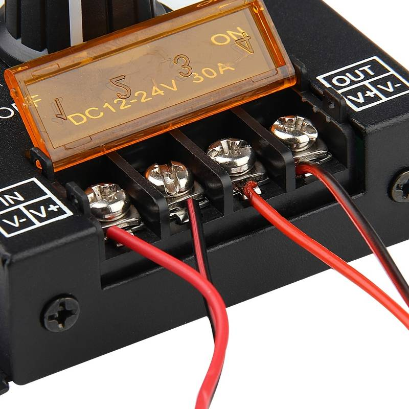 Controlador Dimmer de intensidad tira led 12V 24V 30A  Negro