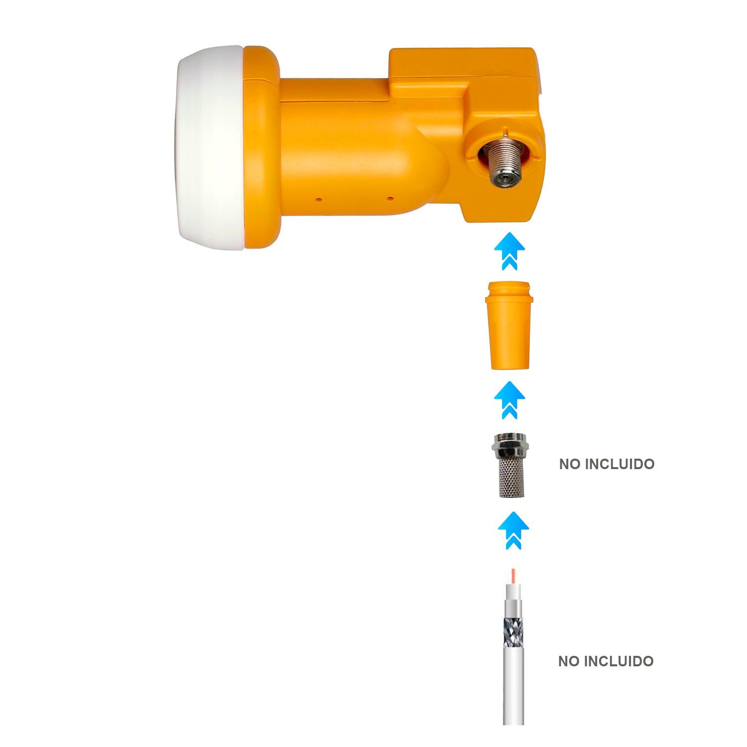 Conversor LNB Single 0.3DB  Amarillo
