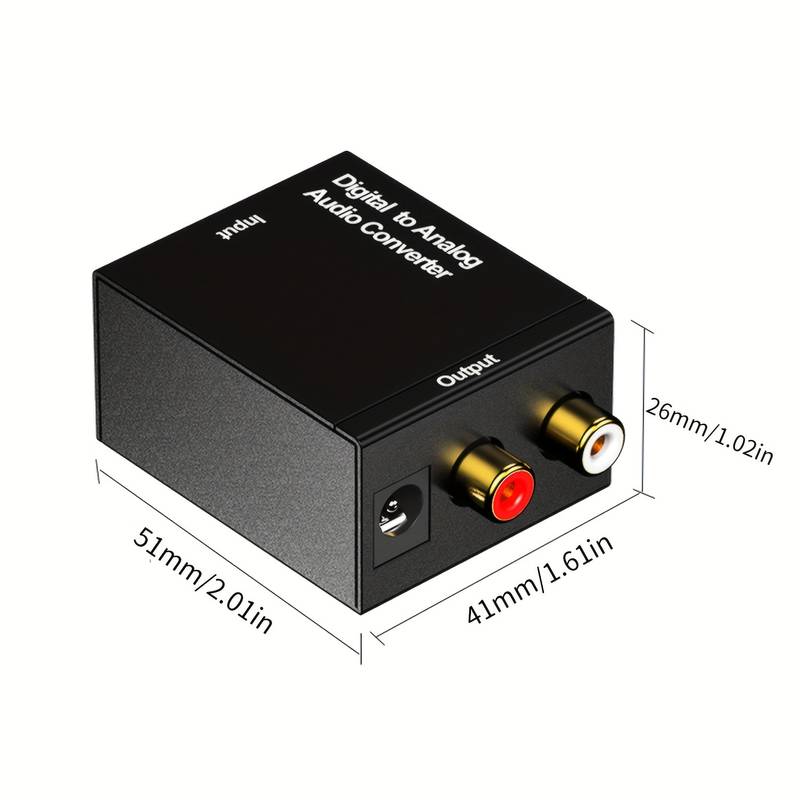 Convertidor audio digital optical a analogico RCA  Negro