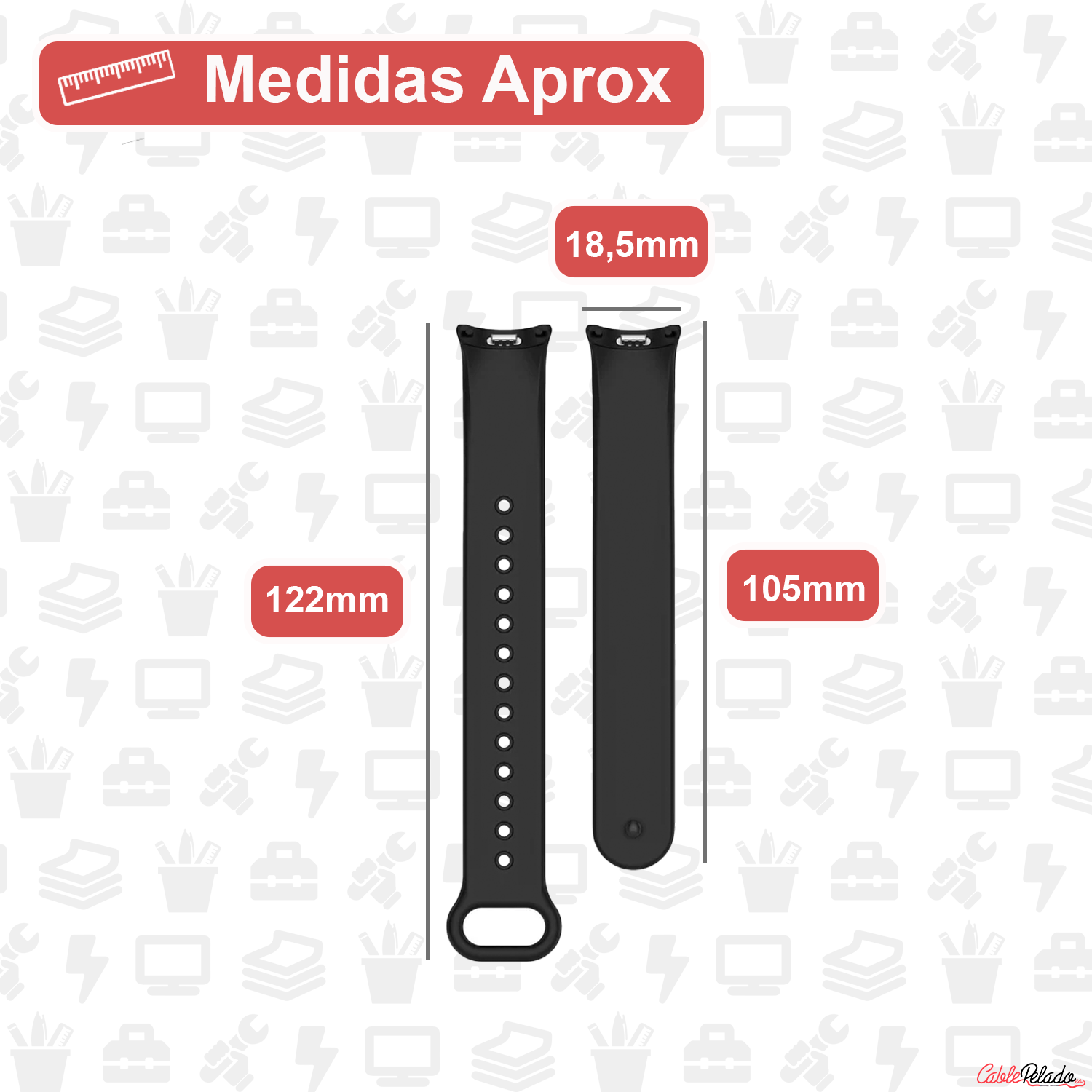 Correa De Silicona Para Xiaomi Mi Band 8,9 Y 10  Negro