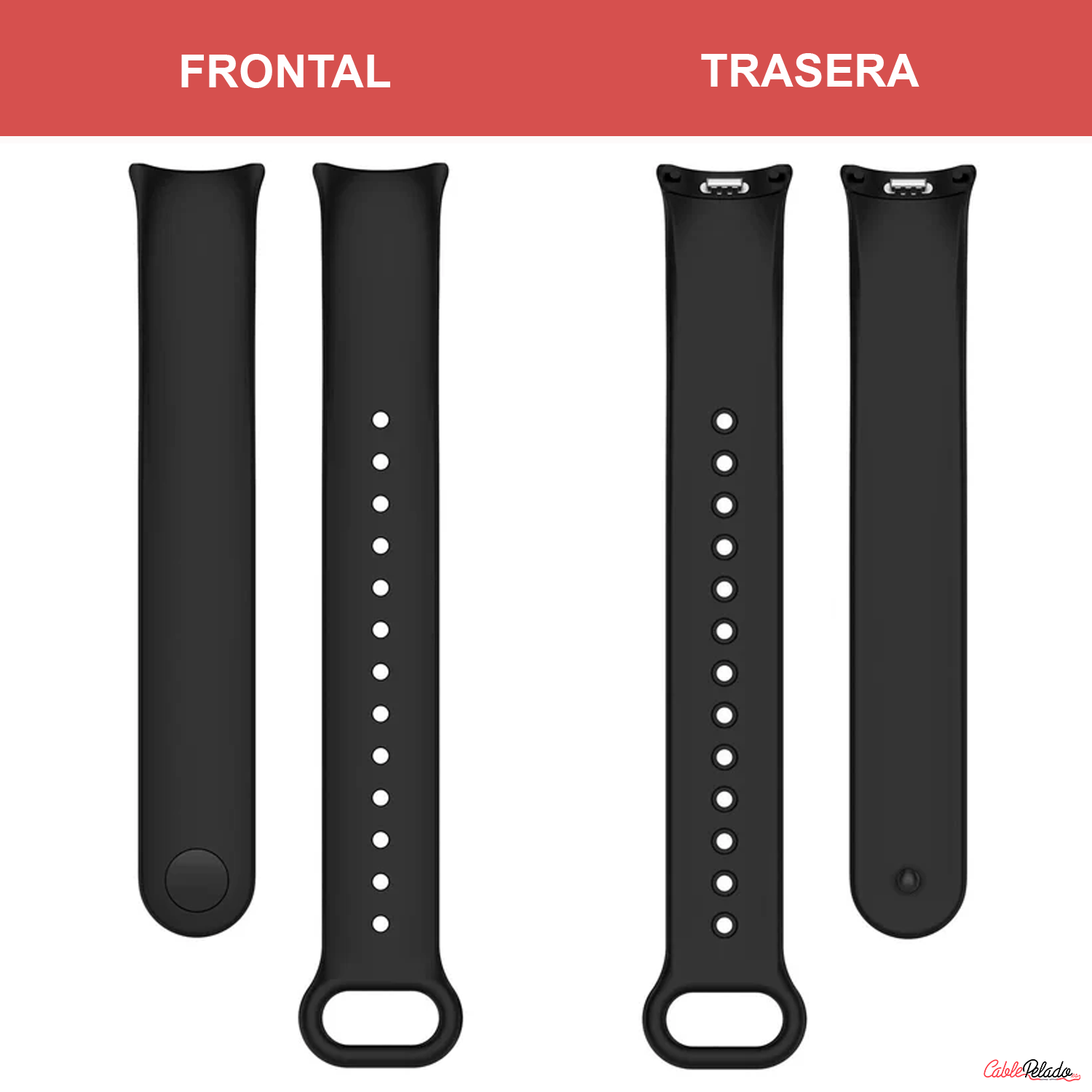Correa De Silicona Para Xiaomi Mi Band 8,9 Y 10  Negro