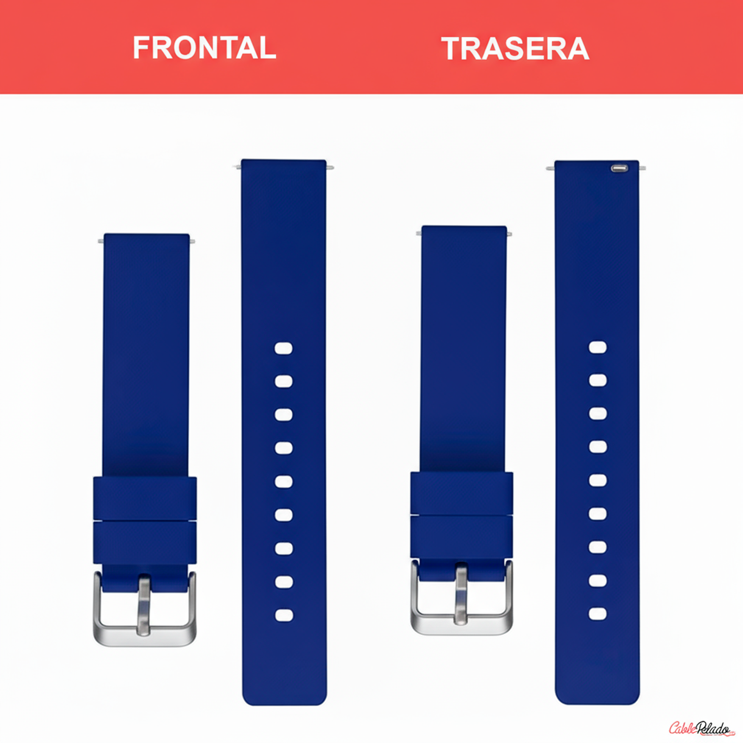 Correa Reloj Silicona Liberación Rápida 18 mm Azul