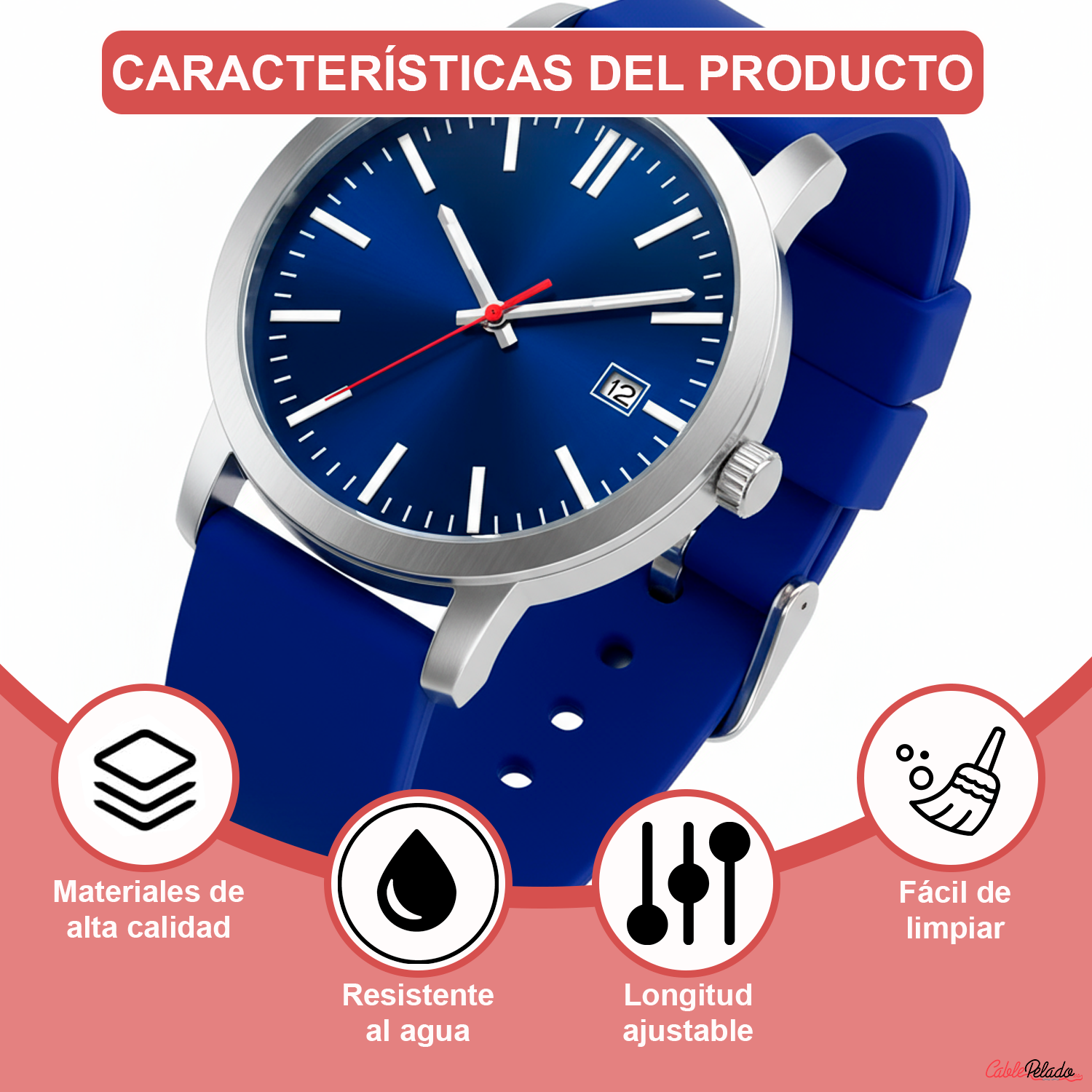 Correa Reloj Silicona Liberación Rápida 18 mm Azul