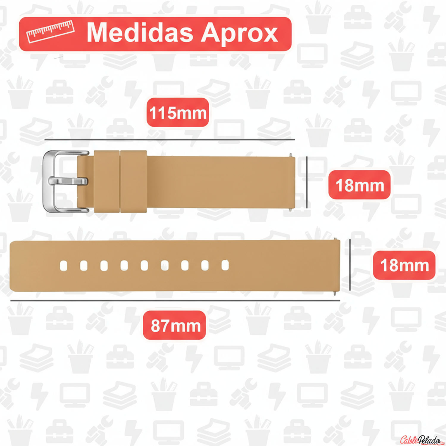 Correa Reloj Silicona Liberación Rápida 18 mm Beige