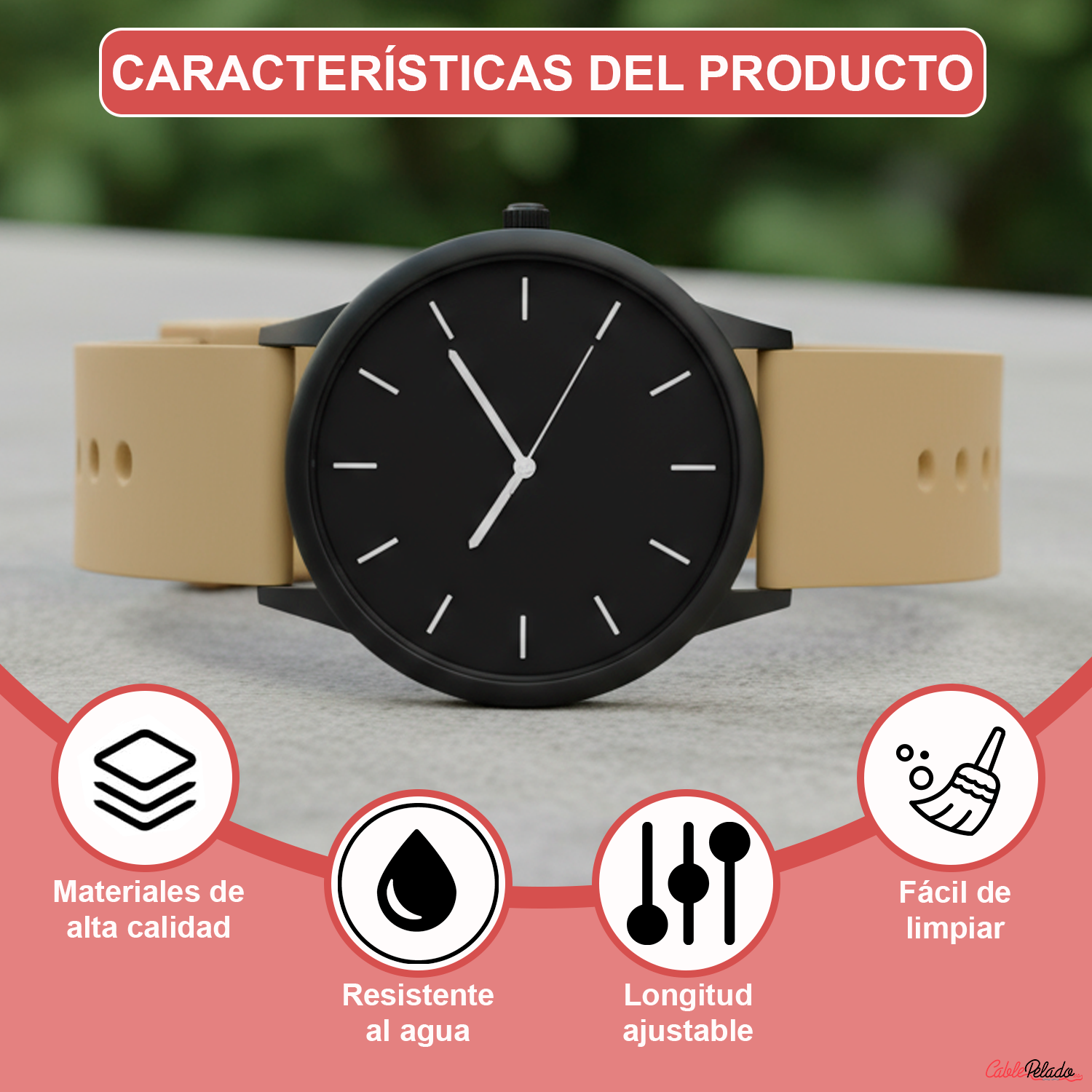 Correa Reloj Silicona Liberación Rápida 18 mm Beige