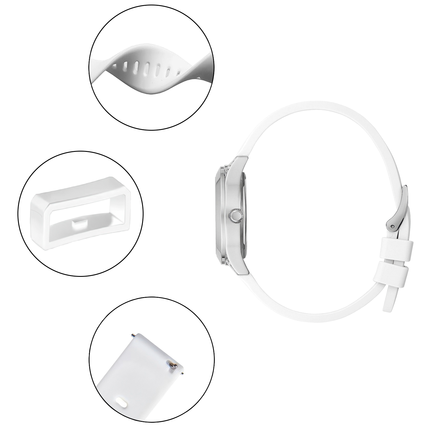 Correa reloj silicona liberacion rapida v2 18 mm Blanco