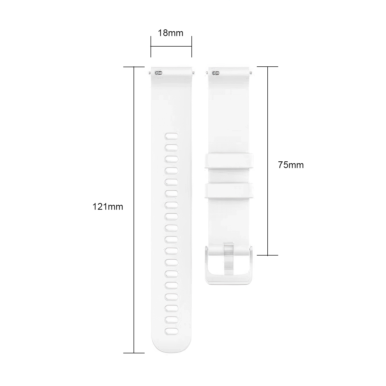 Correa reloj silicona liberacion rapida v2 18 mm Blanco