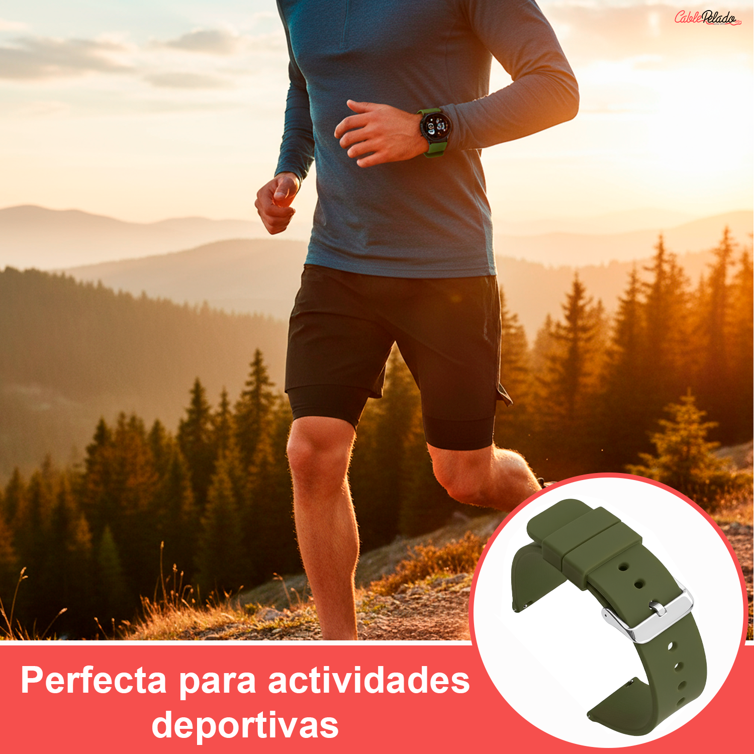 Correa Reloj Silicona Liberación Rápida 18 mm Verde